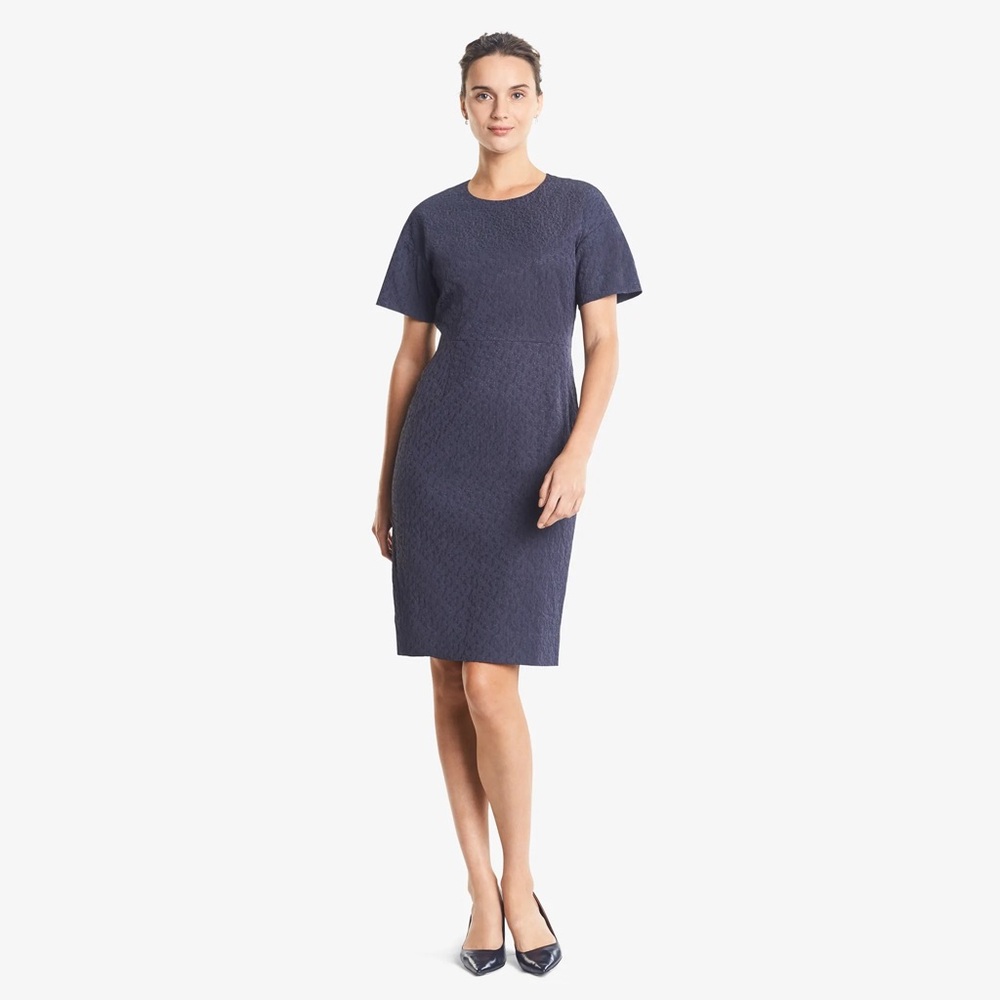 M.M.‎ LAFLEUR The Gayle Dress Vine Floral Stretch Jacquard Orbit Gray Size 16